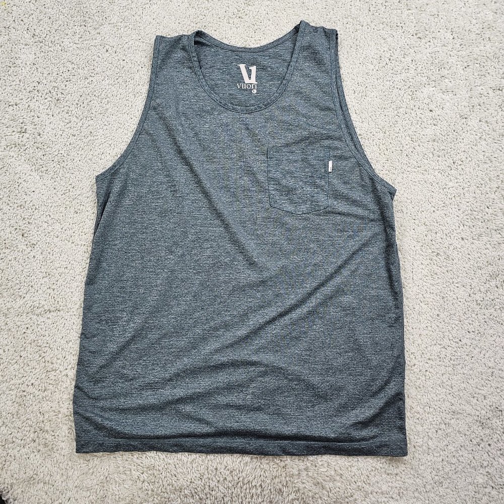 Vuori Tradewind Performance Tank Top Heather Green L Brand Running workout Gym